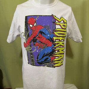 Spider Man Marvel Mad Engine Men's White T Shirt Medium Avengers Fantastic Four